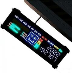 Cyberpunk Fluorescent Tube Clock, Electronic Fluorescent Tube Clock, Imitation Nixie Tube Clock, Multiple Display Modes are Adjustable, Programmable Dot Matrix Screen, for Creative Gifts Ornaments