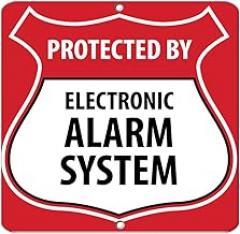 Protected by Electronic Alarm System Style 1 Security Label Decal Sticker Sticks to Any Surface 12x12 in
