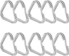 FOTGA 10pcs Stainless Steel Triangle Keychain Ring Split Rings for Dslr Camera Straps Handwrist Purse Wallet Bag Hang Clip Hook