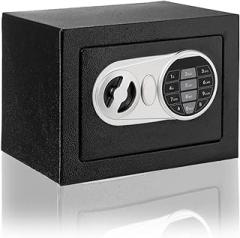 Fireproof and Waterproof Electronic Safe Box with Digital Keypad & Keys, Money Box and Deposit Box for Cash Gun Jewelry Home Office Hotel Security Storage - with 2 keys and Tools (9