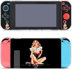 Aces Playing Cards Pinup Girl Protective Case Compatible with Switch Shockproof Cases Cover Hard Shell Cases