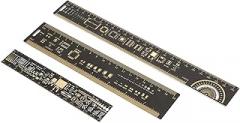 Multifunctional Ruler, 3PCS 10.23inor6.3inor7.81in Printed Circuit Board Ruler for Electronic Engineers, with R,4 Gold,Plated, Monitors Not Calibrated Same