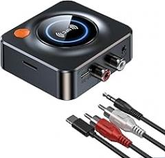 Bluetooth Receiver for Home Stereo, AUX RCA to Bluetooth Adapter for Old Speakers, NFC Wireless Audio Receiver for Music Streaming Sound System, KAIY Convert Wired Speakers to Wireless