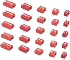 35pcs Dip Toggle Slide Type Electronic Configuration Coding Switch Red Motherboard Power Control Switch