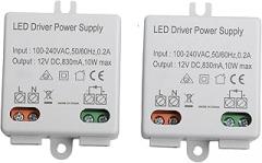 LED Electronic Transformer LED Driver Power Supply 2 Pack 10W DC 12V Constant Voltage Non-Dimmable Switching Mode for LED Light Strips Indicators Cabinet For and