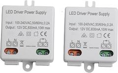 LED Electronic Transformer LED Driver Power Supply 2 Pack 10W DC 12V Constant Voltage Non-Dimmable Switching Mode for LED Light Strips Indicators Cabinet For and