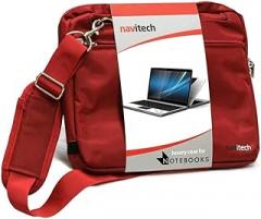 Navitech Red Premium Messenger/Carry Bag Compatible With Samsung Electronics XE500C13 Chromebook 3 2GB RAM 16GB SSD Laptop, 11.6
