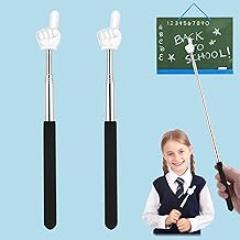 Retractable Teacher Pointer for Classroom Kids Reading, Dumero Extendable Finger Pointer Stick, School Collapsible Telescoping Long Hand Pointing Stick, Classroom Must Have Supplies Essentials, 2 Pack