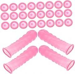 100Pcs Latex Finger Protectors Static Finger Sleeves for Electronic Workshops Comfortable and Breathable Finger Covers for Hand Making Painting and Gardening