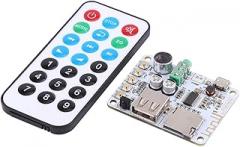 Bluetooth Audio Receiver Board Stereo Amplifier with USB FM MP3 Decoder WMA WAV FLAC Player Remote Control (Microphone and Receiver Included)