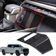 HAPPYHORSE Compatible with Toyot@ Tundra/Sequoia 2022-2024 Center Console Electronic handbrake Button Decorative Frame ABS car Accessories (Carbon Fiber Pattern)