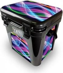 MightySkins Skin Compatible with Yeti Roadie 24 Hard Cooler - Light Waves | Protective Viny wrap | Easy to Apply and Change Styles | Made in The USA