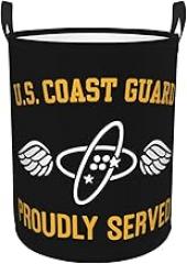 Us Coast Guard Aviation Electronics Technician Rating Round Single Deck Durable Laundry Basket, Lightweight Clothes Basket Bedroom Bathroom Dormitory