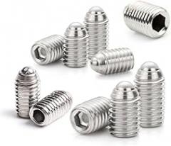 5pcs 304 Stainless Steel Hex Socket Spring Plunger, Ball Tip Set Screw for Furniture, Electronics, Appliances Extension Springs(M4x6mm)