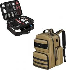 MATEIN Electronics Travel Organizer, Water Resistant Electronic Accessories Case with Handle, Lunch Backpack for Men, 17 Inch Travel Laptop Backpack Insulated Cooler Bag Lunch box