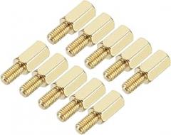 YOKIVE 20 Pcs Brass Hexagon Threaded Spacer, Hex Spacer with Female and Male Thread | Fixing The Motherboard, Great for Electronics Industries (M3 8+6mm)