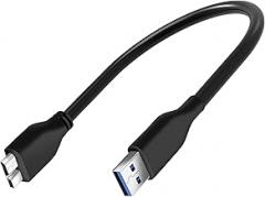 SaiTech IT 35cm USB 3.0 Cable A to Micro B high Speed Upto 4.8 Gbps Data Transfer Cable for Portable External Hard Drive - Black