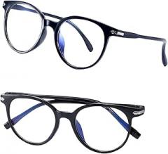 Blue Light Blocking Glasses, Retro Round, Computer Reading, Gaming, TV Watching, Phones Glasses for Adults, Computer Screen Glasses, Anti Eyestrain & UV Protection. (1 Piece)