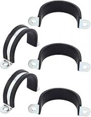 5Pcs 42mm Pipettes & Pipettors Dia Rubber Lined U Shaped Zinc Plated Pipe Clips Hose Electronic Pipettors Tube Clamp