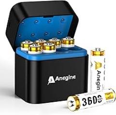 Rechargeable Lithium AA Batteries 8 Pack with Fast Charger, 3600mWh AA Lithium Batteries for Blink Outdoor Camera, 1.5V Constant Output Blink Camera Batteries Recharge up to 2000+ Times(White)