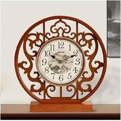 Desk Clock Chinese Clocks and Watches Solid Wood Table Clocks Table Clocks Living Room Home Clocks Simple Modern Silent Desktop Desktop Ornaments Desktop Clock (Color : A) (B)