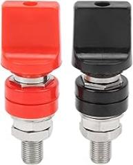 M10 Thread Brass Binding Post | 100A High Current Electrical Terminal with 4mm Banana Socket | Red & Black Junction Connectors for Electronics/Industrial Equipment/Solar