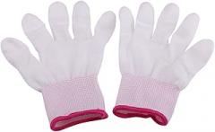 Hyuduo Antistatic PU Coated Finger Part Gloves, Nylon Fiber, Long Service Life, with Good Air Permeability, for Electronic Labor Worker (Small ())