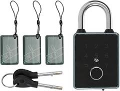 FLEXMAN Fingerprint Padlock, Smart Padlock with Keyless Biometric, Fingerprint Password Card APP Key Access Waterproof Keyless Entry Electronic Lock for Gym Office Warehouses (Yours)