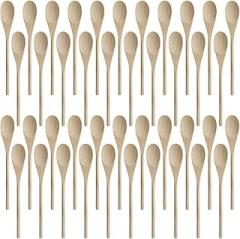 Aboiled 50 PCS Long Handle Wooden Spoons Set - 12 Inch Maple Wood Kitchen Utensils Cooking, Baking, Crafting