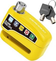 Yellow | France | Motorcycle Alarm Wheel Disk Brake Lock Theft Bicycle Alarm Disc Brake Electric Lock Waterproof Motorcycle Bike Accessories New 2026 High for Reliable Electronic Component