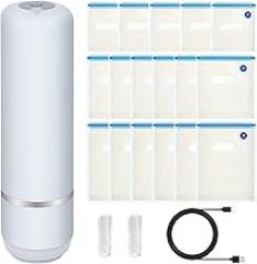 Vacuum Sealer – ABS PP Electronic Components | Sealer Machine With 15 Reusable Sous-vide Bag | Sealing Tool For Food Preservation, Kitchen, Home Use, Snacks, Storage Bags, Freshness Maintenance,