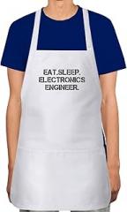Makoroni - EAT SLEEP EAT SLEEP ELECTRONICS ENGINEER Apron Adjustable Kitchen Chef Apron with 2 Pockets Cooking Baking, DesP54