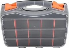 Double sided parts organizer Removable Divider Box PVC Plastic Compartment Storage with Handle Clear Lid for Electronic Components Screws Suitable for DIY Maintenance