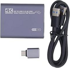 Pilipane 4K Video Capture Card Professional USB 3.0 HD Multimedia Interface Sound Video Capture Card for PC DSLR Cameras Aluminum Alloy