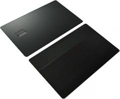 Metal Business Card, DIY Metal Credit Card with 4442 Chip Slot, Magnetic Stripe, Brass Matte Black, Engraveable, Writable, Readable, High Safety