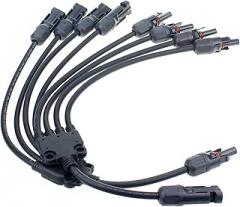fengpeng 2Y 3Y 4Y Solar photovoltaic Panel Adaptor Cable Connector Y Type Five Way Plug Parallel Connection of Battery Plate Assembly(1Pair 4 in 1 Adapter)