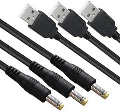 SIOCEN 3 Packs 4FT USB 2.0 A Male to DC 4.0mm x 1.7mm 5 Volt DC Barrel Jack Power Cable,DC 5V Power Plug Connector Charger Cord for Sony PSP 3000 2000 1000,Tablet,Cellphone,Laptop,Netbook,Electronics