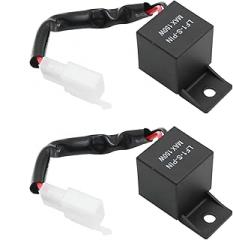 2 Pcs 2 Pin 12V Electronic Flasher Relay LF1-S-PIN, Flasher Relay Wiring Connectors for Most Motorcycles Turn Signal Bulbs, Hyper Flashing, Blinker Light