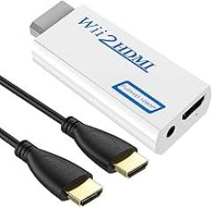 SNLLMZI Wii to HDMI Adapter Converter with 3.5mm Audio Jack & 1080p 720p HDMI Output, Compatible with All Wii Modes