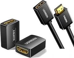 UGREEN HDMI Coupler Bundle with HDMI Extension Cable 4K Compatible with HDTV Roku TV Stick Chromecast Nintendo Switch Xbox PS5/4 Laptop PC