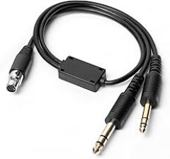 Fumei mini XLR Military Headset to GA Dual Plugs Headset Adapter 2M Cable for David Clark Avcomm ASA ect Headsets with Mini XLR 5-Pin Plug