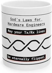 Tx/Rx Flipped Mug - Sod’s Laws for Hardware & Electronics Engineers - Funny Christmas Gifts for Engineers and Tech Lovers