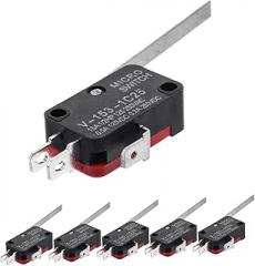 CHILDWEET 6pcs Micro Limit Switches Long Hinge Lever Momentary Push Button Switches for Home Appliances and Electronics Cycle Life