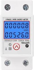 Din Rail LCD Digital Backlight Single Phase Energy Meter kWh Power Consumption Meter Wattmeter Electronic AC 220V 80A Reset Zero(230V)