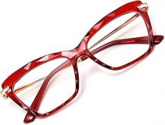 FEISEDY Crystal Cat Eye Reading Glasses Blue Light Blocking Reader Anti Eyestrain Glasses B2596 Wine 3.00x