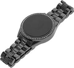 Cabilock Rhinestone Design LED Wrist Watch for Women Fashionable Black Electronic Wristwatch Party Wear