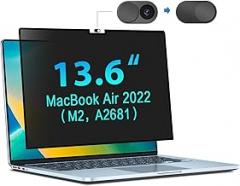 STARY Privacy Screen for MacBook Air 13.6 & 13 Inch(2022,2023,2024, M2, M3) Removable Laptop Privacy Filter with Matte Anti-Glare Blue Light Protector