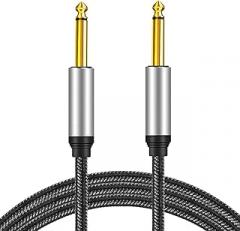 1/4 to 1/4 Cable Guitar Cable Instrument Cable 6.35mm Mono Unbalanced Cable for Electric