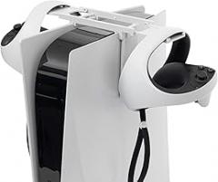 ECHZOVE PSVR2 Controller Stand & Accessories - Holder & Hanger for PS VR2 Sense Controllers, PS5 Controller & Headset, with 2-in-1 USB-C Charging Cable