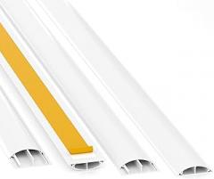 CILSON 11.81in TV Cord Hider W1.97in H0.47in, White, Strong Self-Adhesive, Impact, Floor - Wall Cable Protector, Protect Wires, Prevent Cable Trips, Cable Management Solution - Cord Cover Cavity